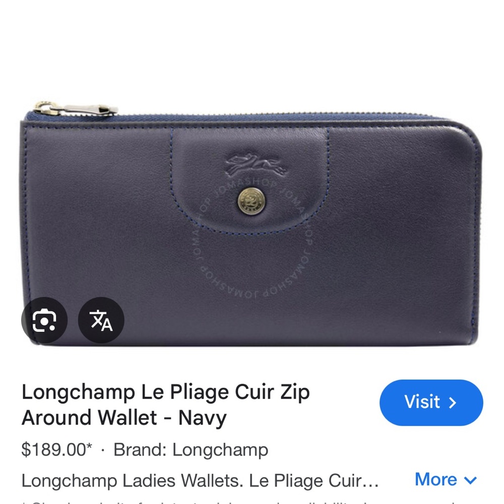 Longchamp Navy Leather Wallet